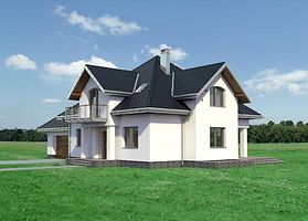 Правый фасад дома, Двухэтажный дом 15х18 - 252 м2