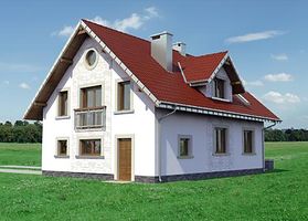 Правый фасад дома, Двухэтажный дом 13х11 - 159.1 м2