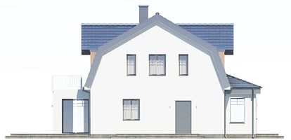 Левый фасад дома, Двухэтажный дом 14х14 - 204.08 м2