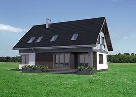 Левый фасад дома, Двухэтажный дом 15х13 - 205.3 м2