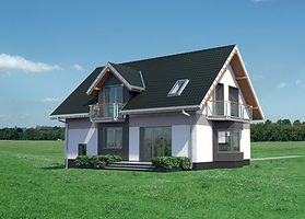Левый фасад дома, Двухэтажный дом 13х9 - 159.5 м2