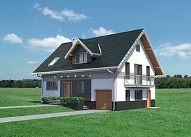 Правый фасад дома, Двухэтажный дом 13х9 - 159.5 м2