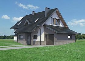 Передний фасад дома, Двухэтажный дом 11х14 - 149.5 м2