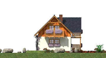 Левый фасад дома, Двухэтажный дом 12х9 - 99 м2