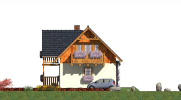 Правый фасад дома, Двухэтажный дом 12х9 - 99 м2
