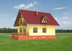 Задний фасад дома, Двухэтажный дом 10х12 - 124.9 м2