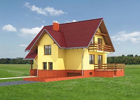 Правый фасад дома, Двухэтажный дом 10х12 - 124.9 м2