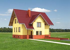 Передний фасад дома, Двухэтажный дом 10х12 - 124.9 м2