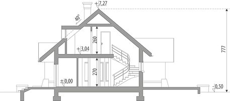 Вертикальный разрез дома, Двухэтажный дом 12х11 - 125.5 м2