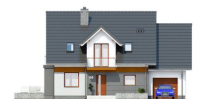 Передний фасад дома, Двухэтажный дом 15х10 - 173.21 м2
