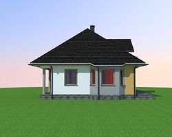 Левый фасад дома, Двухэтажный дом 12х9 - 149.63 м2