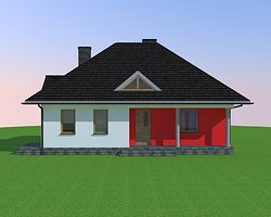 Передний фасад дома, Двухэтажный дом 12х9 - 149.63 м2