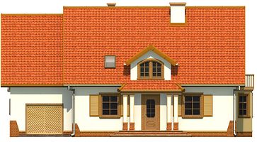 Передний фасад дома, Двухэтажный дом 15х9 - 199.48 м2