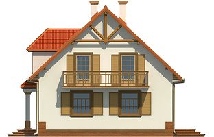 Правый фасад дома, Двухэтажный дом 10х9 - 122.07 м2