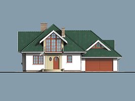 Передний фасад дома, Двухэтажный дом 16х12 - 230.5 м2