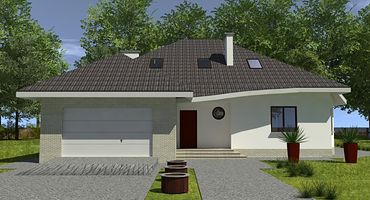 Передний фасад дома, Двухэтажный дом 16х17 - 225.65 м2