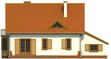 Задний фасад дома, Двухэтажный дом 15х9 - 144.59 м2