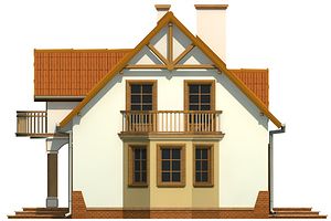 Правый фасад дома, Двухэтажный дом 15х9 - 144.59 м2