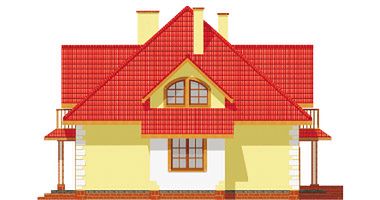 Левый фасад дома, Двухэтажный дом 14х10 - 209.91 м2