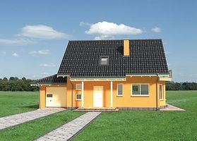 Передний фасад дома, Двухэтажный дом 14х9 - 137 м2