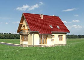Задний фасад дома, Двухэтажный дом 12х11 - 134.3 м2