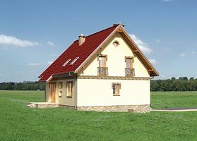 Левый фасад дома, Двухэтажный дом 12х11 - 134.3 м2