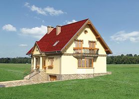 Правый фасад дома, Двухэтажный дом 12х11 - 134.3 м2