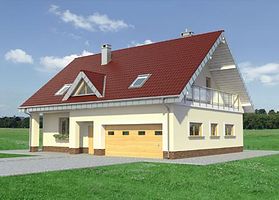 Левый фасад дома, Двухэтажный дом 15х13 - 194.4 м2