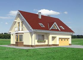 Передний фасад дома, Двухэтажный дом 15х13 - 194.4 м2