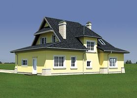 Задний фасад дома, Двухэтажный дом 16х12 - 177.1 м2