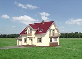 Правый фасад дома, Двухэтажный дом 15х11 - 168.8 м2
