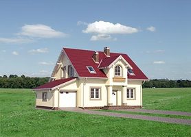 Передний фасад дома, Двухэтажный дом 15х11 - 168.8 м2