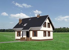 Правый фасад дома, Двухэтажный дом 10х8 - 116.1 м2