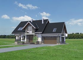 Передний фасад дома, Двухэтажный дом 17х11 - 219 м2