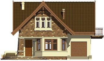 Передний фасад дома, Двухэтажный дом 10х14 - 154.4 м2