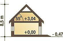Вертикальный разрез дома, Двухэтажный дом 12х11 - 113.2 м2