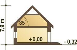 Вертикальный разрез дома, Двухэтажный дом 19х10 - 231.8 м2