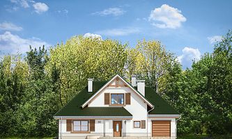 Передний фасад дома, Двухэтажный дом 15х12 - 188.17 м2