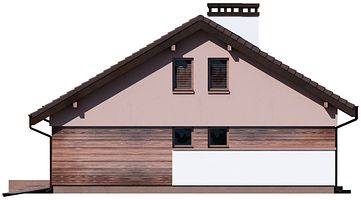 Правый фасад дома, Одноэтажный дом 12х11 - 93.57 м2