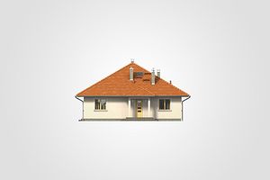 Передний фасад дома, Одноэтажный дом 12х15 - 118.95 м2