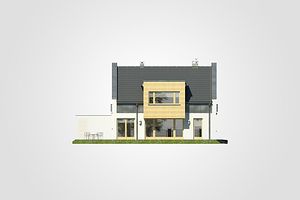 Левый фасад дома, Двухэтажный дом 13х11 - 157.8 м2