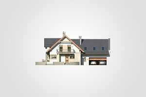 Передний фасад дома, Двухэтажный дом 18х11 - 250.7 м2