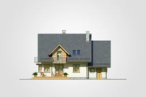 Задний фасад дома, Двухэтажный дом 14х9 - 153.45 м2