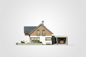 Левый фасад дома, Двухэтажный дом 15х11 - 135.55 м2