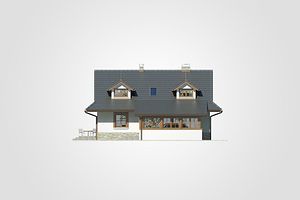 Правый фасад дома, Двухэтажный дом 12х10 - 122.4 м2
