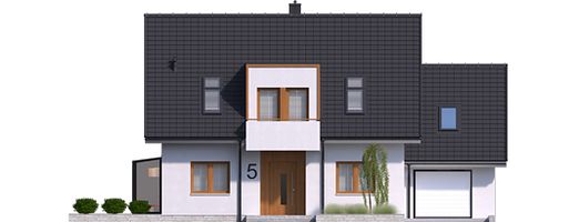 Передний фасад дома, Двухэтажный дом 16х10 - 176.25 м2