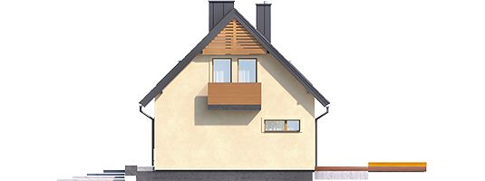 Правый фасад дома, Двухэтажный дом 12х8 - 105.64 м2