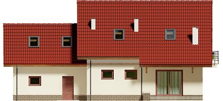 Задний фасад дома, Двухэтажный дом 16х10 - 191.65 м2