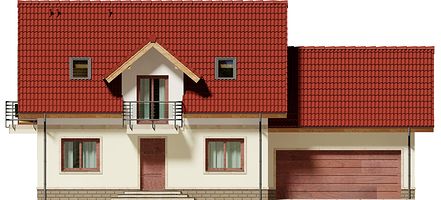 Передний фасад дома, Двухэтажный дом 16х10 - 191.65 м2
