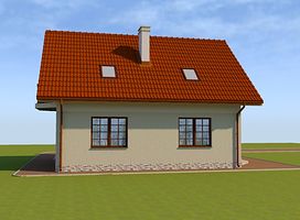 Левый фасад дома, Двухэтажный дом 7х10 - 88.39 м2